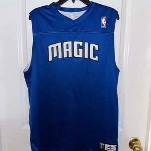 Blue and White Magic Basketball Jersey Reversible Mens Size Large